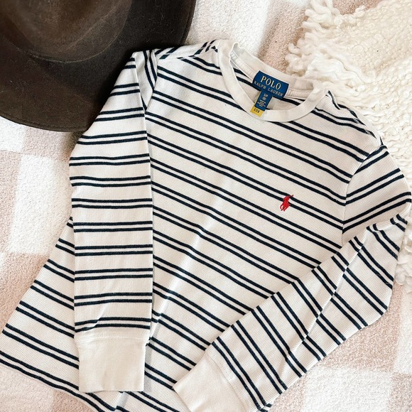 Ralph Lauren Other - Ralph Lauren Polo Striped Ribbed Long-Sleeve Polo, nautical coastal preppy